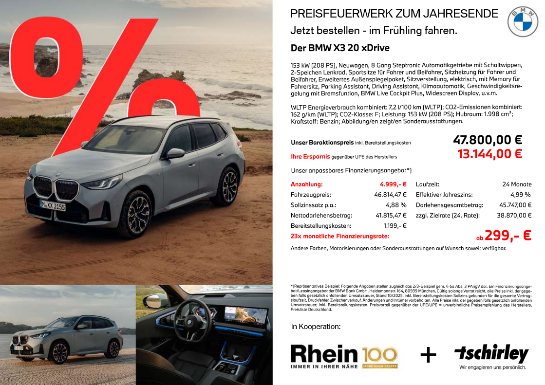 PREISFEUERWERK ZUM JAHRESENDE BMW X3 20xDrive